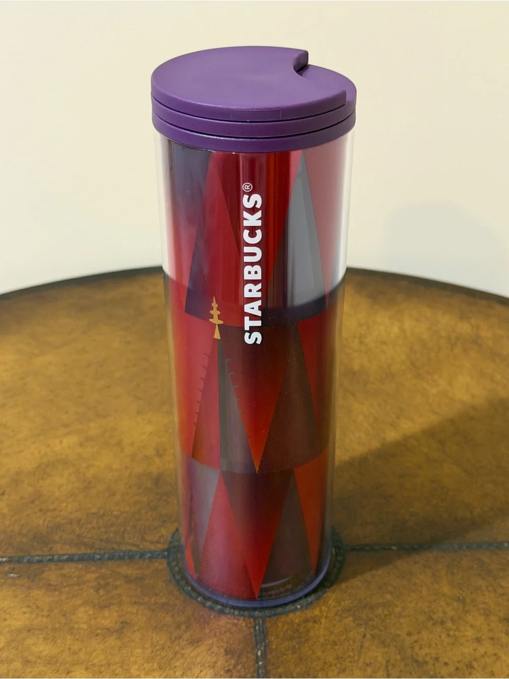 NEW WALT DISNEY WORLD STARBUCKS CINDERELLA CASTLE RED TRAVEL TUMBLER 16oz